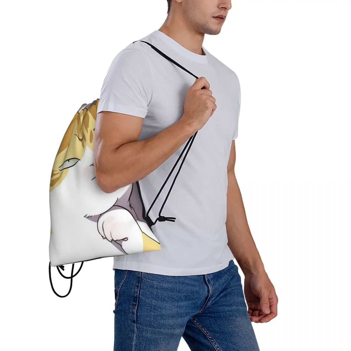 Eleceed Kayden Cat Form Drawstring Backpack – Lightweight Sports & Travel Bag for Students