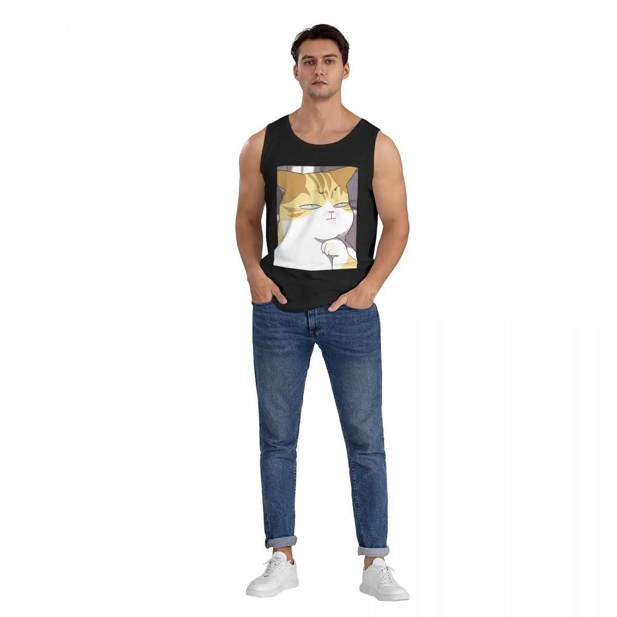 Eleceed Kayden Cat Form Cotton Tank Top – Sleeveless Anime Streetwear Shirt for Men