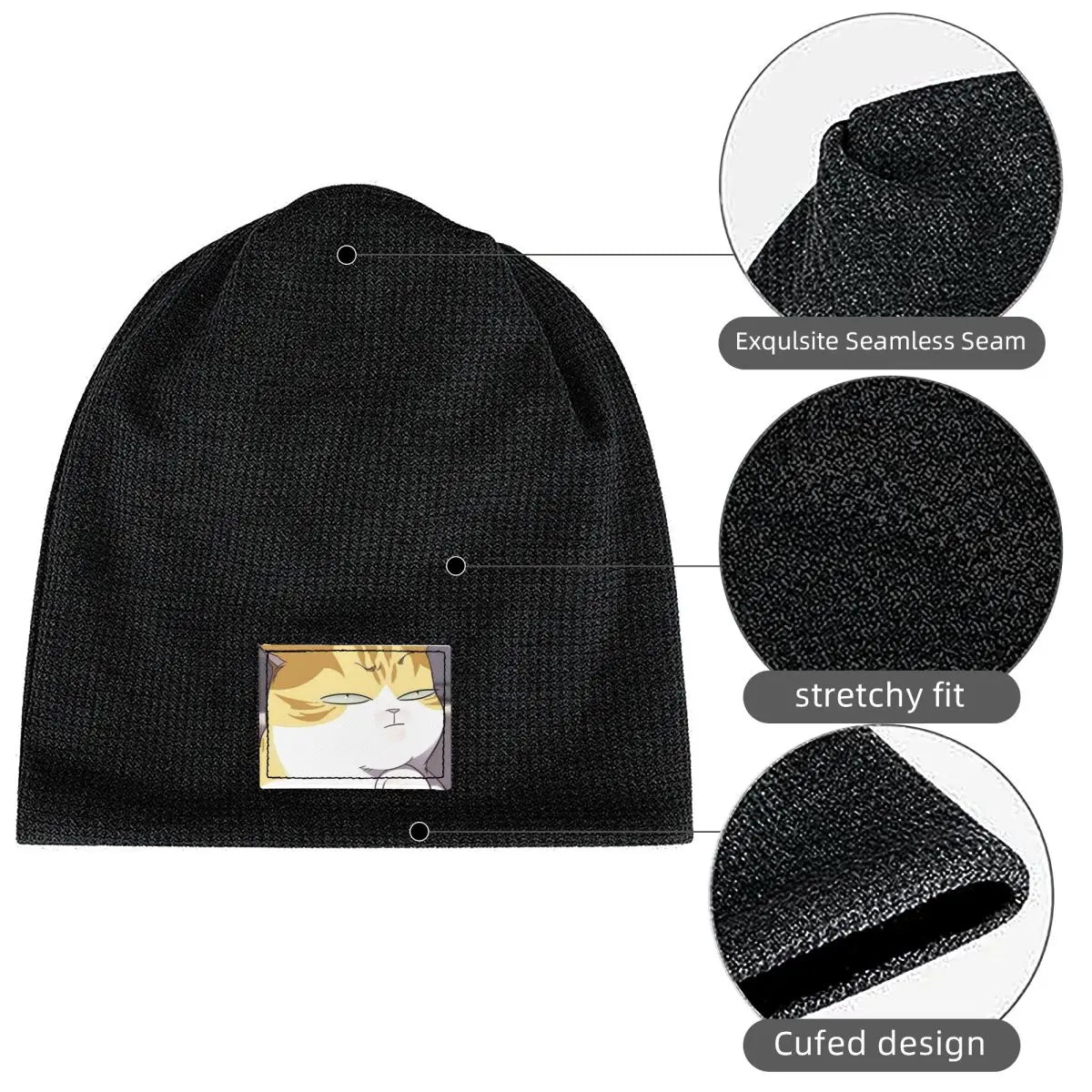 Bonnet Eleceed Kayden Forme de Chat – Chapeau d'Hiver Anime Doublé Polaire pour Hommes et Femmes