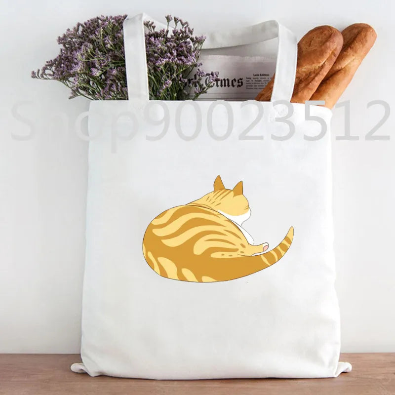 Eleceed Kayden Funny Cat Manga Tote Bag – Cotton Canvas Anime Shopping Handbag for Women | Casual Aesthetic Shoulder Bag