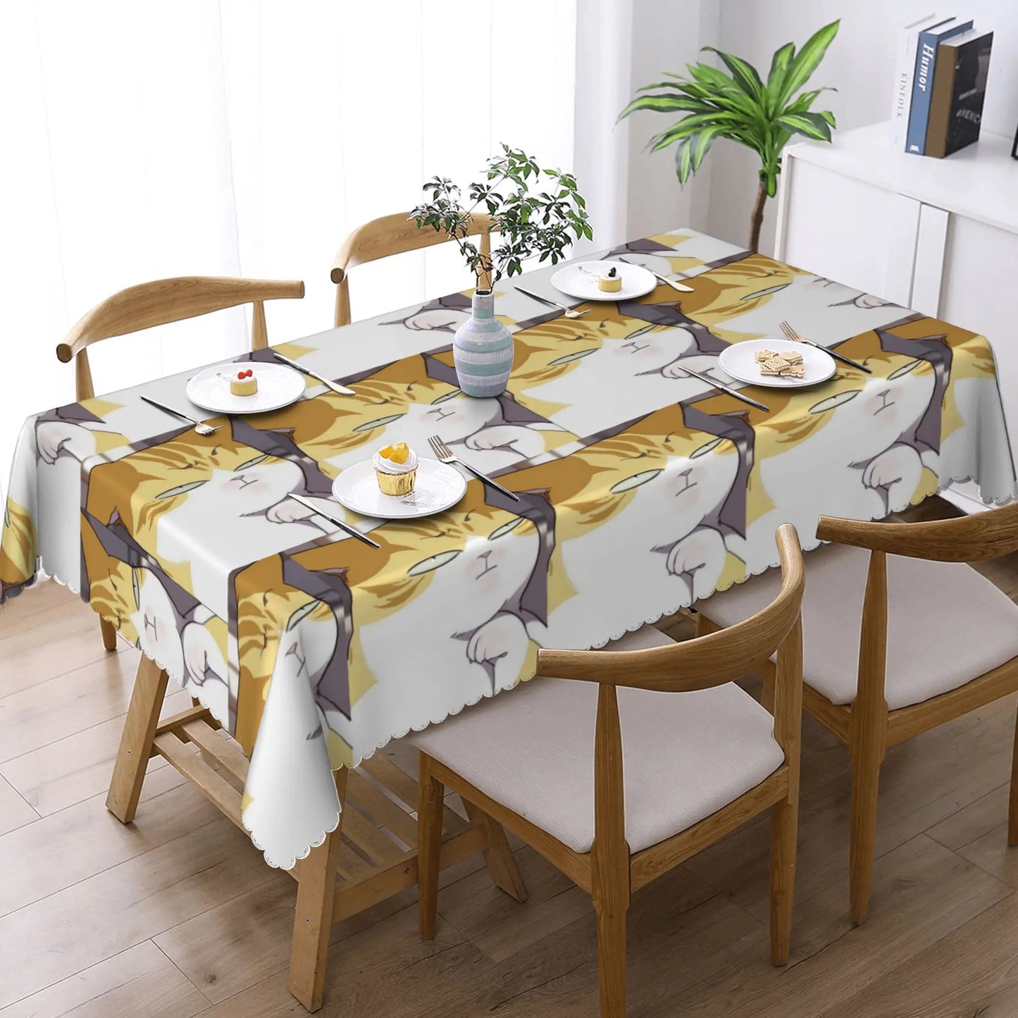 Eleceed Kayden Cat Form Waterproof Tablecloth – Rectangular Dining & Event Table Cover