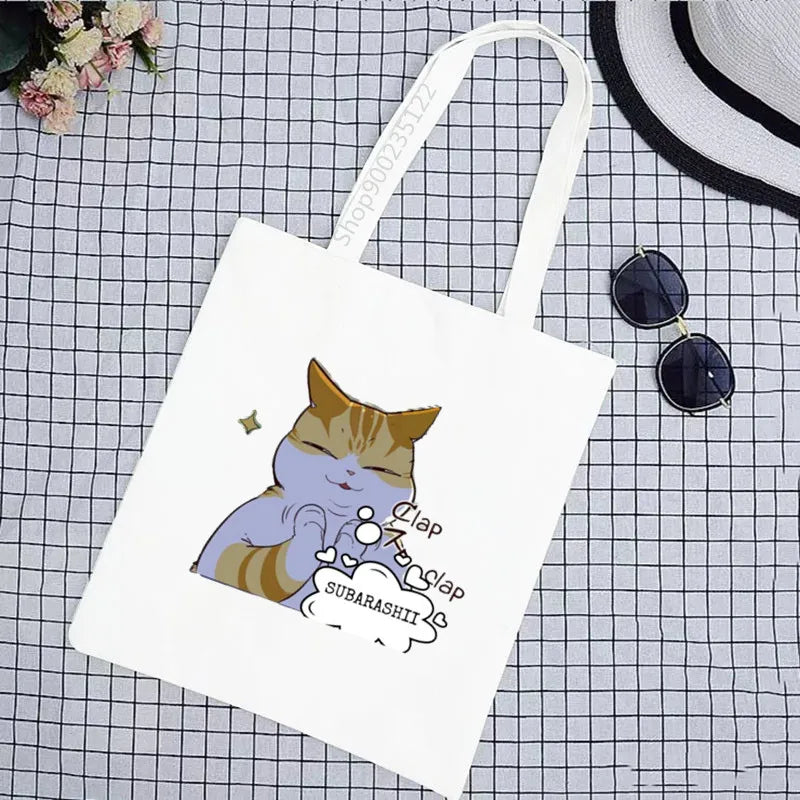 Eleceed Kayden Cat Canvas Tote Bag – Cute Anime Eco Shopping Shoulder Bag