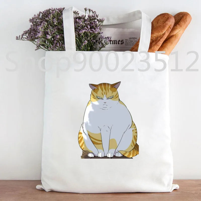 Eleceed Kayden Funny Cat Manga Tote Bag – Cotton Canvas Anime Shopping Handbag for Women | Casual Aesthetic Shoulder Bag