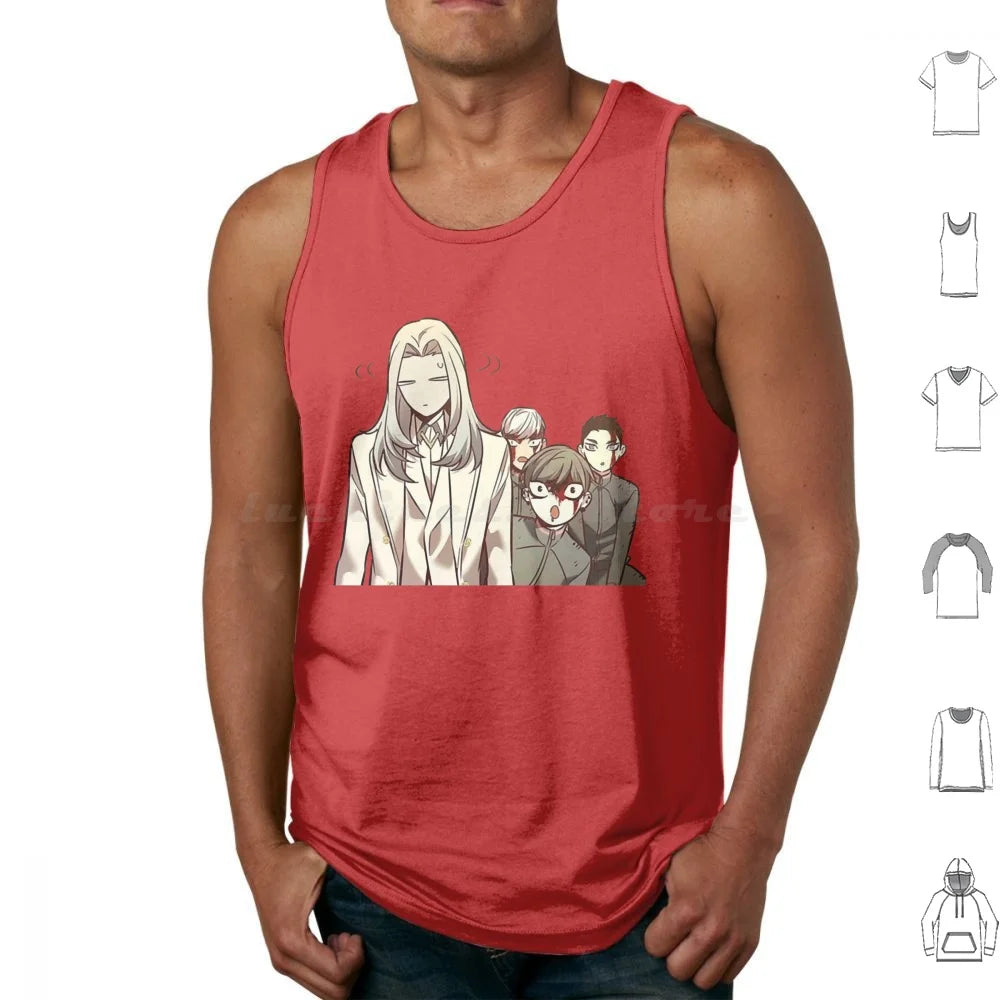 Eleceed Artwork Edition 5 Tank Top – Camiseta sin mangas de algodón estilo urbano de anime para hombre y mujer