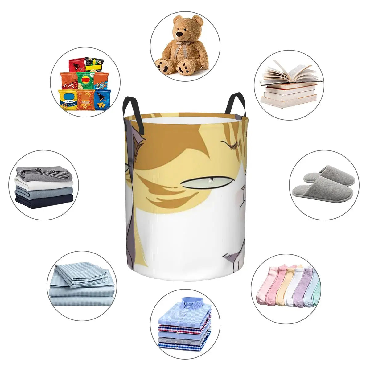 Eleceed Kayden Cat Form Folding Laundry Basket – Anime Storage Organizer Box | Dirty Clothes & Toys Storage Bag for Home