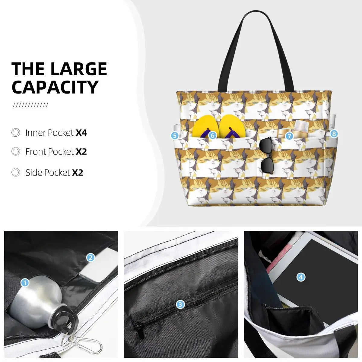 Eleceed Kayden Cat Form Beach Tote Bag – Large Anime Travel, Gym & Fitness Carryall