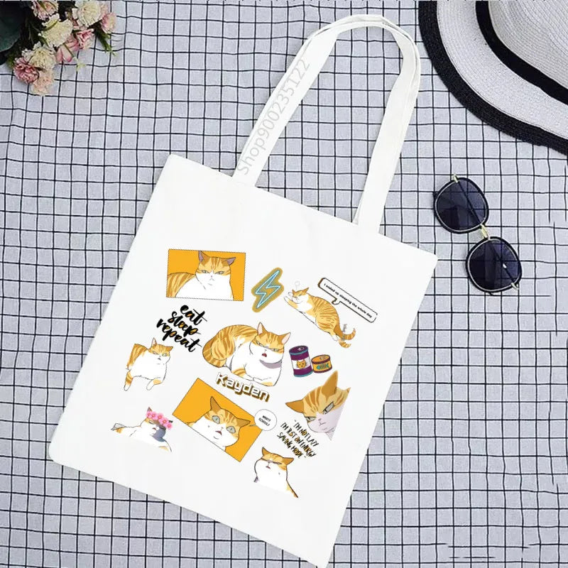 Eleceed Kayden Cat Canvas Tote Bag – Cute Anime Eco Shopping Shoulder Bag