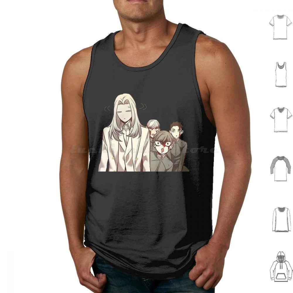 Eleceed Artwork Edition 5 Tank Top – Camiseta sin mangas de algodón estilo urbano de anime para hombre y mujer