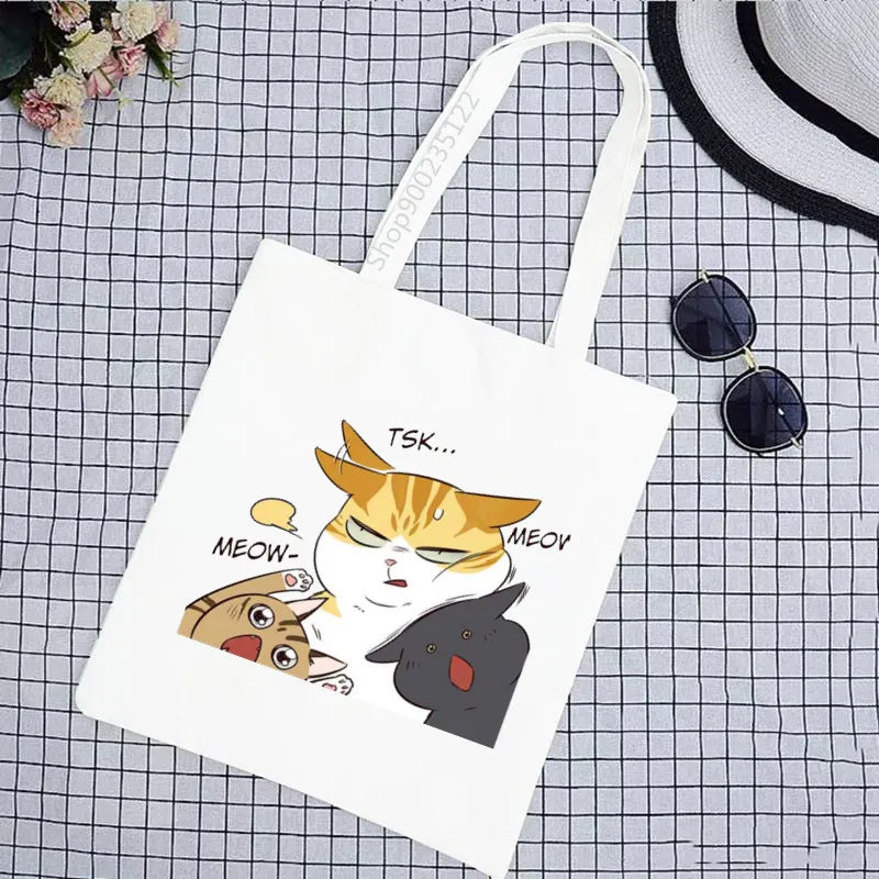 Eleceed Kayden Cat Canvas Tote Bag – Cute Anime Eco Shopping Shoulder Bag