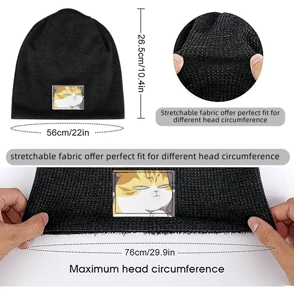 Bonnet Eleceed Kayden Forme de Chat – Chapeau d'Hiver Anime Doublé Polaire pour Hommes et Femmes