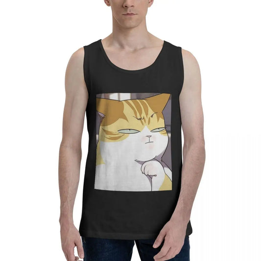 Débardeur en coton Eleceed Kayden Chat – T-shirt sans manches Streetwear Anime pour Hommes