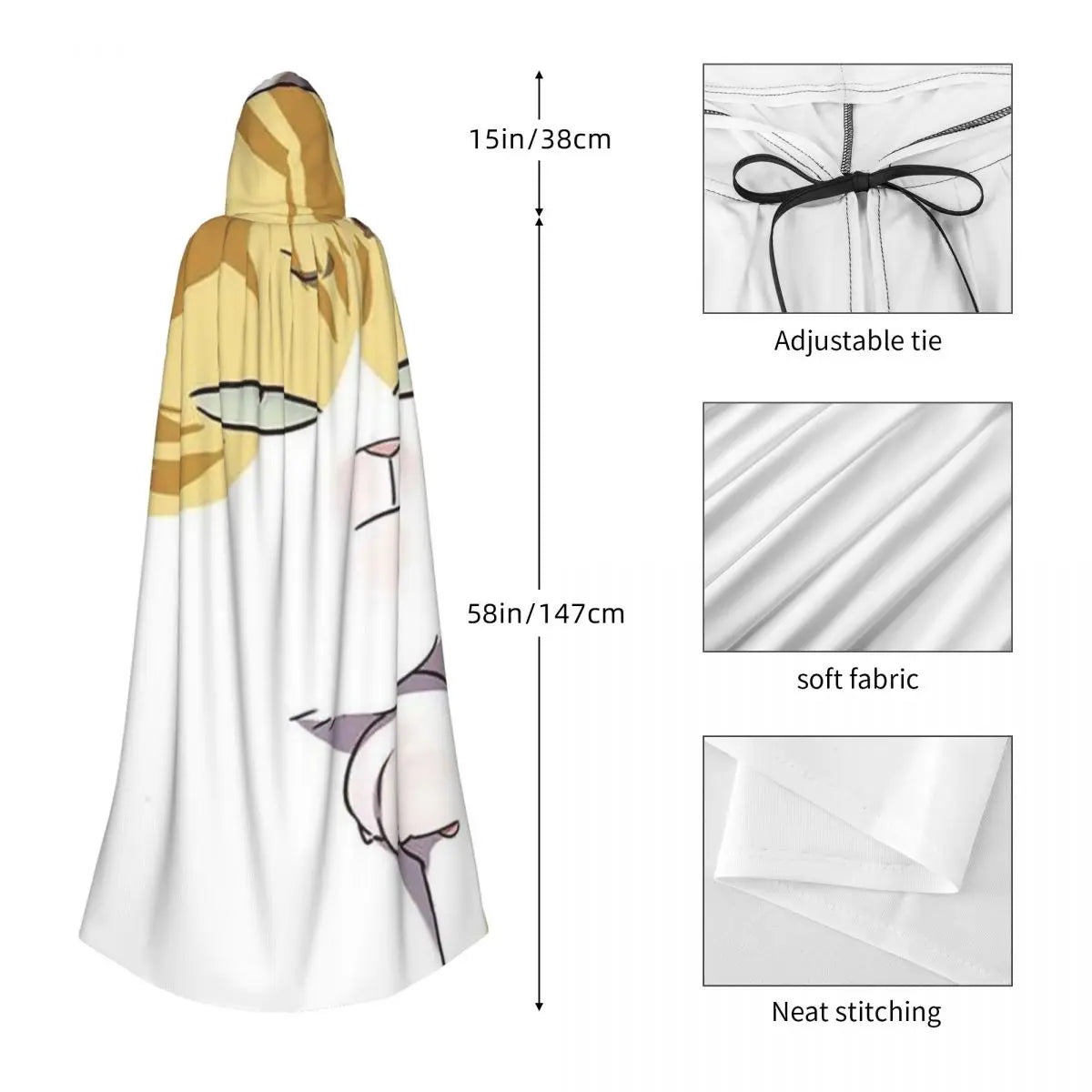 Eleceed Kayden Cat Form Hooded Cloak – Medieval Witch Cosplay Cape for Adults | Unisex Halloween Costume Coat