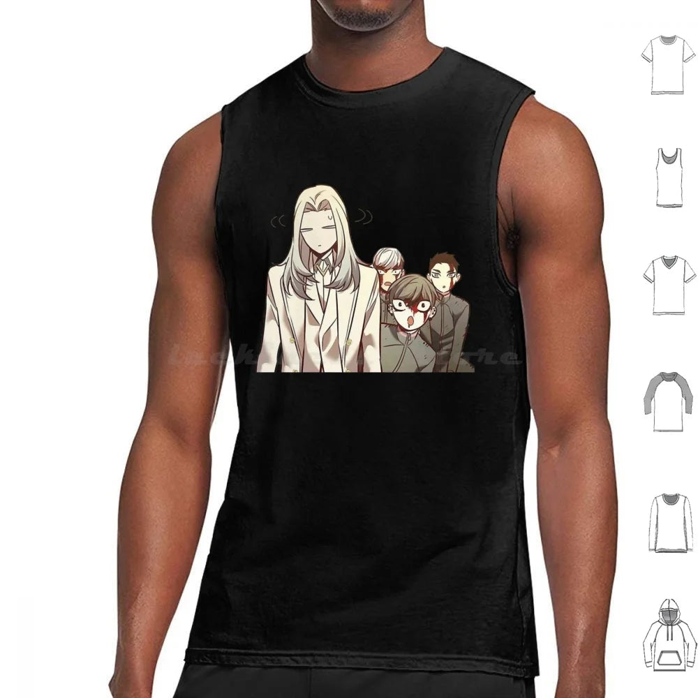 Eleceed Artwork Edition 5 Tank Top – Camiseta sin mangas de algodón estilo urbano de anime para hombre y mujer