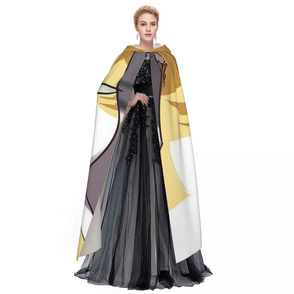 Eleceed Kayden Cat Form Hooded Cloak – Medieval Witch Cosplay Cape for Adults | Unisex Halloween Costume Coat