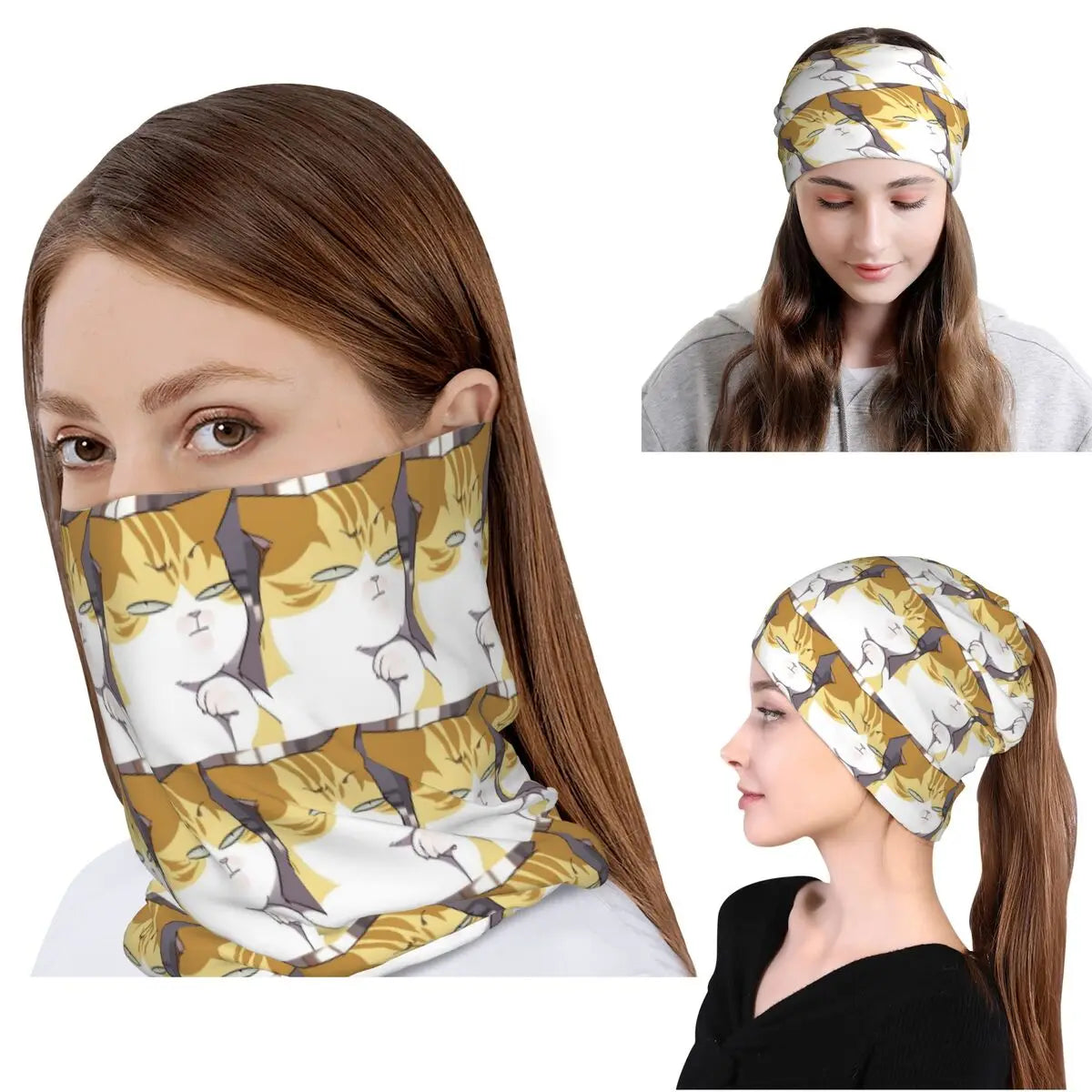 Eleceed Kayden forma de gato, bandana y calentador de cuello – Bufanda multifunción estilo balaclava de anime para hombres y mujeres