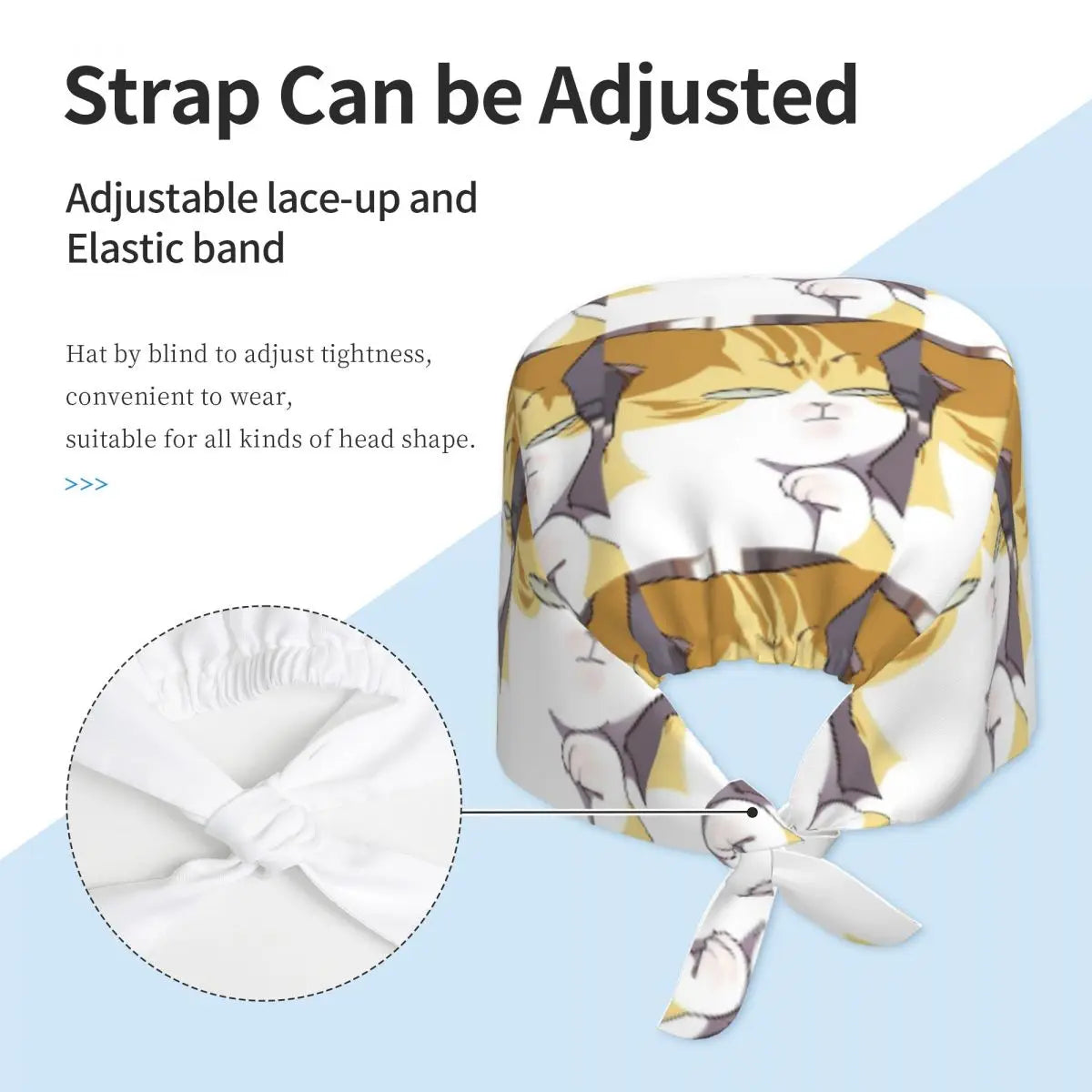Chapeau de chirurgie Eleceed Kayden Chat – Bonnet médical réglable unisexe motif Anime