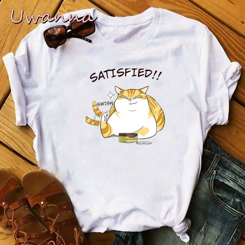 Camiseta de manga corta para mujer Kawaii Kayden Cat Eleceed – Estampado gráfico de anime Harajuku, diseño bonito