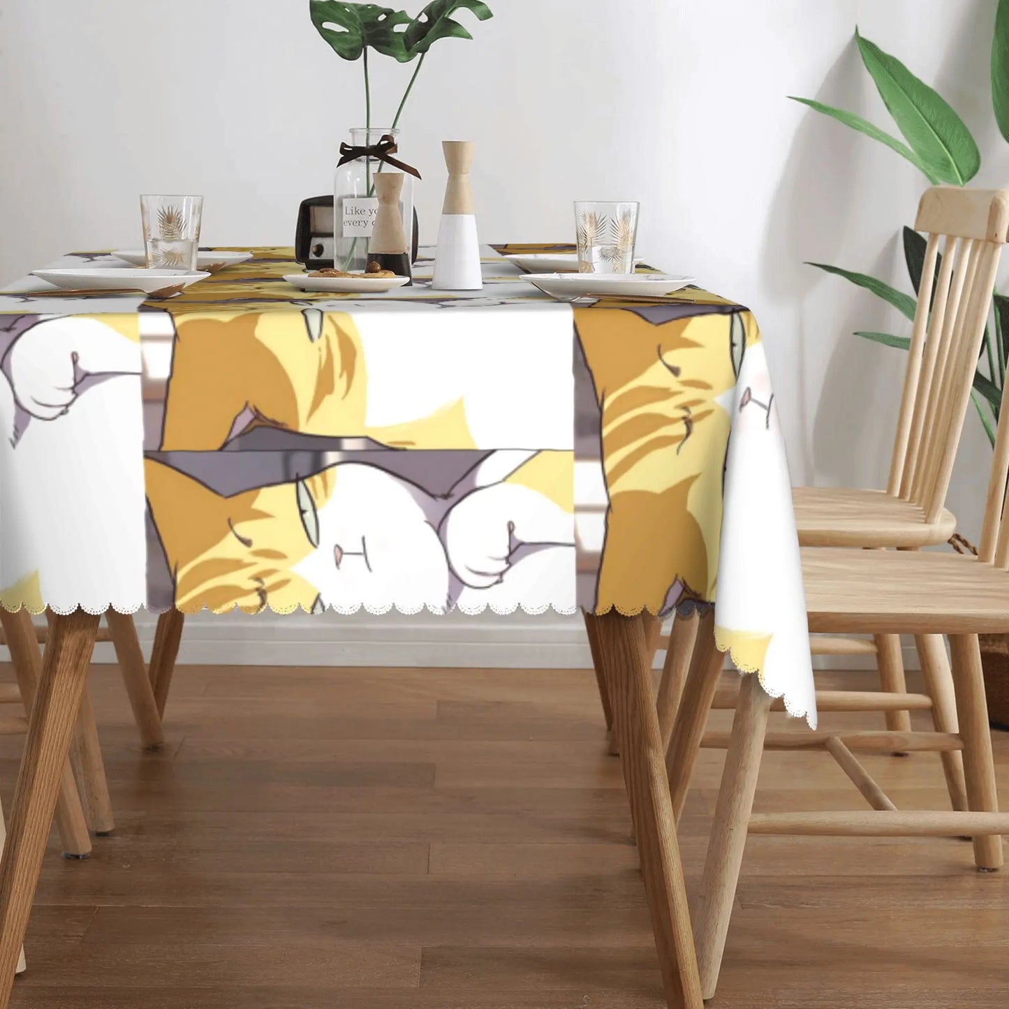 Eleceed Kayden Cat Form Waterproof Tablecloth – Rectangular Dining & Event Table Cover
