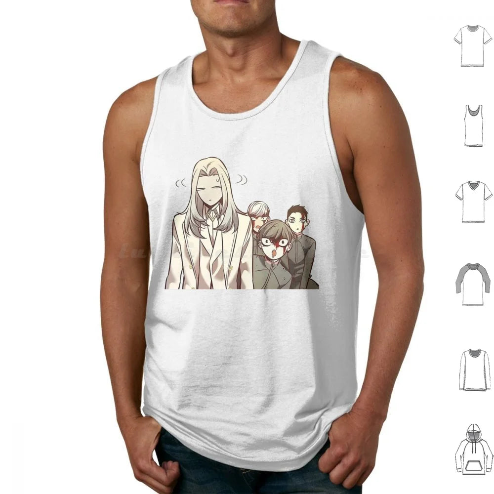 Eleceed Artwork Edition 5 Tank Top – Camiseta sin mangas de algodón estilo urbano de anime para hombre y mujer