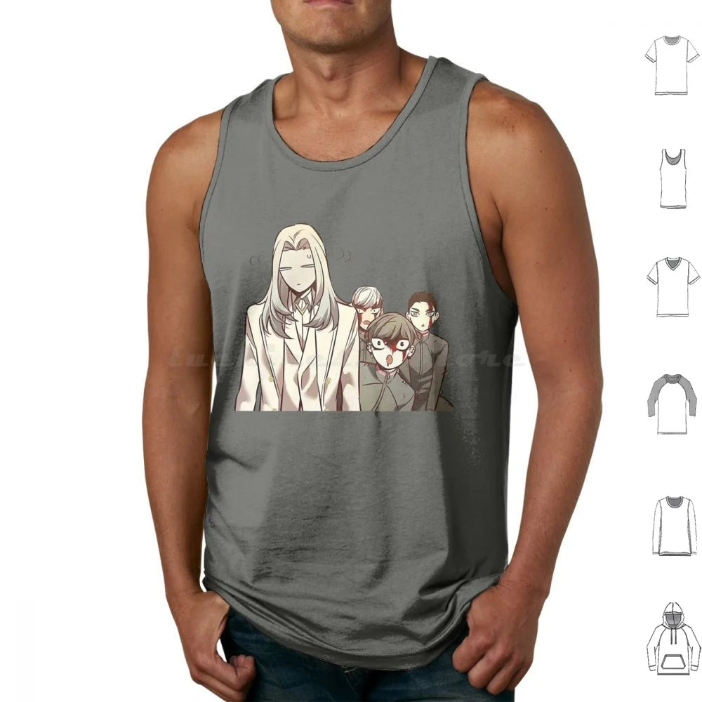 Eleceed Artwork Edition 5 Tank Top – Camiseta sin mangas de algodón estilo urbano de anime para hombre y mujer