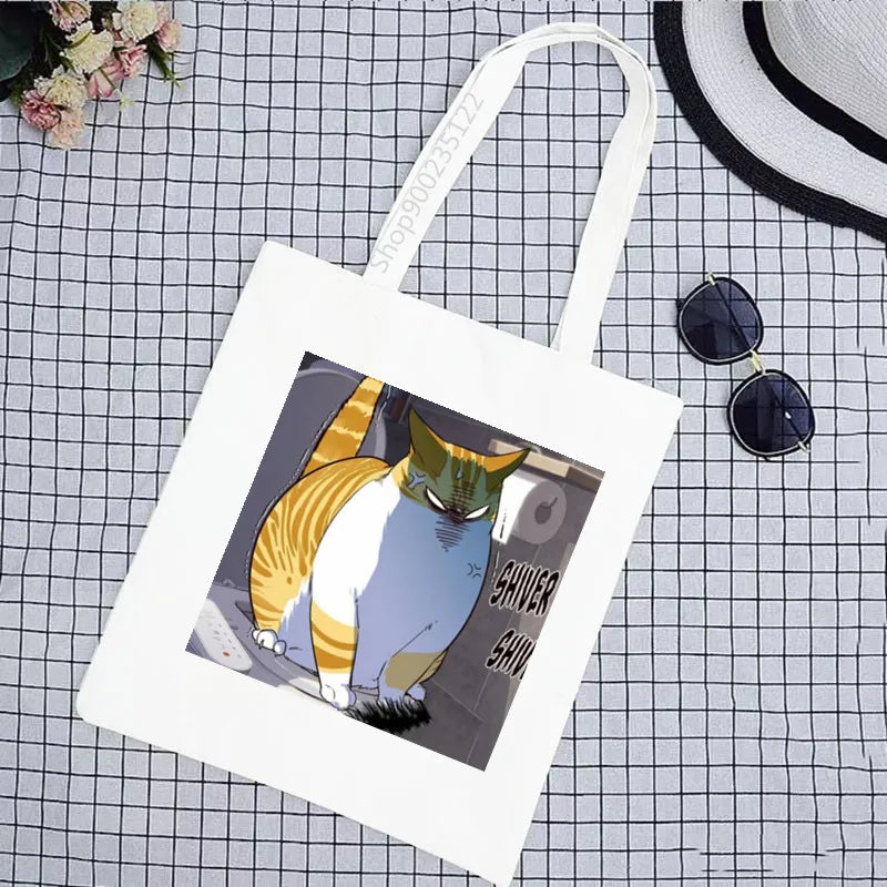 Eleceed Kayden Cat Canvas Tote Bag – Cute Anime Eco Shopping Shoulder Bag