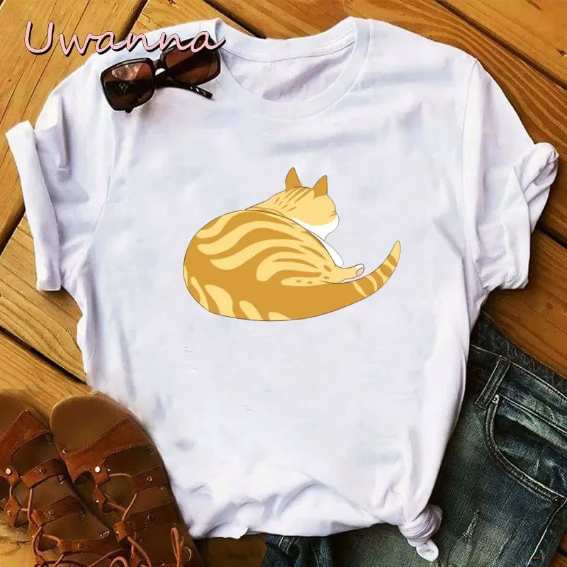 Camiseta de manga corta para mujer Kawaii Kayden Cat Eleceed – Estampado gráfico de anime Harajuku, diseño bonito