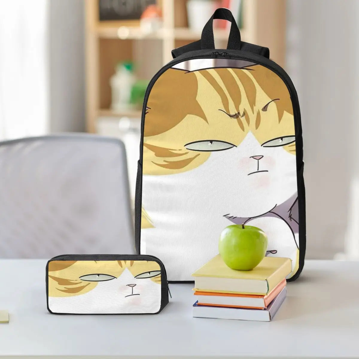 Ensemble de sac à dos scolaire Eleceed Kayden Cat Form – Lot de 3 pièces (sac à dos, sac à déjeuner et trousse)