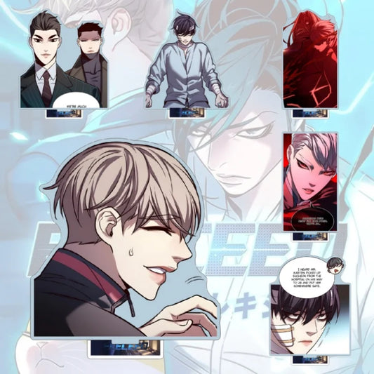 Eleceed Anime – Figurine Acrylique Jiwoo Seo et Kayden Break – Support de Bureau à Collectionner